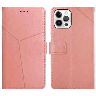 For iPhone 16 Pro HT01 Y-shaped Pattern Flip Leather Phone Case(Pink)