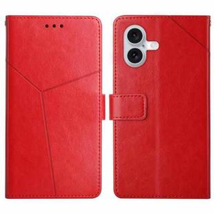 For iPhone 17 HT01 Y-shaped Pattern Flip Leather Phone Case(Red)