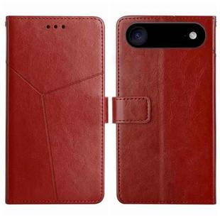 For iPhone 17 Air HT01 Y-shaped Pattern Flip Leather Phone Case(Brown)