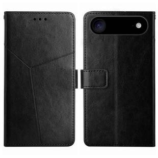 For iPhone 17 Air HT01 Y-shaped Pattern Flip Leather Phone Case(Black)