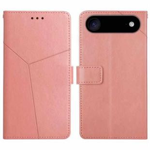 For iPhone 17 Air HT01 Y-shaped Pattern Flip Leather Phone Case(Pink)