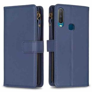 For vivo Y11 / Y15 / Y12 / Y17 9 Card Slots Zipper Wallet Leather Flip Phone Case(Blue)