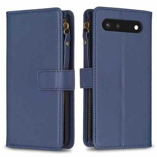 For Google Pixel 7 9 Card Slots Zipper Wallet Leather Flip Phone Case(Blue)