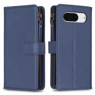 For Google Pixel 8 9 Card Slots Zipper Wallet Leather Flip Phone Case(Blue)