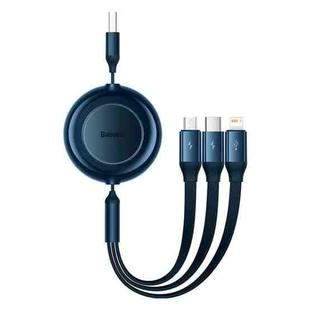 Baseus 3 in 1 USB to Type-C + 8 Pin + Micro USB Fast Charging Data Cable, Length: 1.1m(Blue)