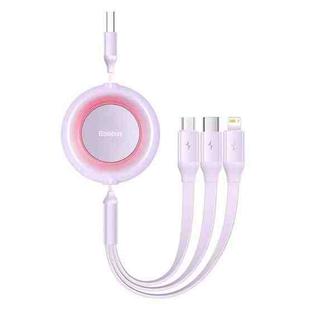 Baseus 3 in 1 USB to Type-C + 8 Pin + Micro USB Fast Charging Data Cable, Length: 1.1m(Purple)