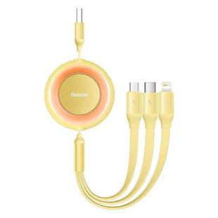 Baseus 3 in 1 USB to Type-C + 8 Pin + Micro USB Fast Charging Data Cable, Length: 1.1m(Yellow)