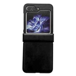 For Samsung Galaxy Z Flip5 Crazy Horse Texture Hinge Shockproof Protective Phone Case(Black)
