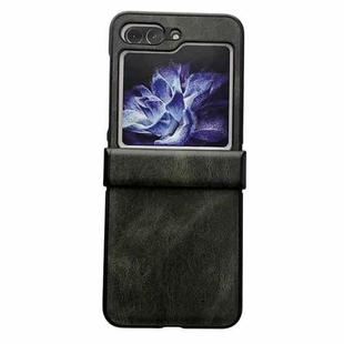 For Samsung Galaxy Z Flip5 Crazy Horse Texture Hinge Shockproof Protective Phone Case(Grey)