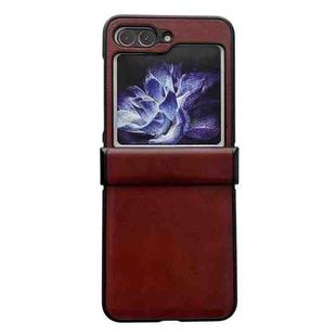 For Samsung Galaxy Z Flip5 Crazy Horse Texture Hinge Shockproof Protective Phone Case(Red)