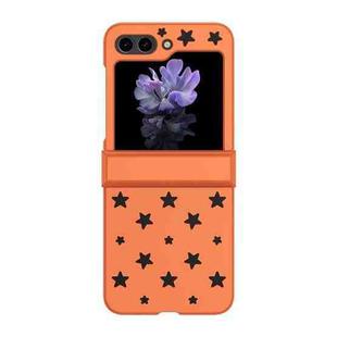 For Samsung Galaxy Z Flip5 Star Pattern PC Skin Feel Shockproof Phone Case(Flaming Orange)