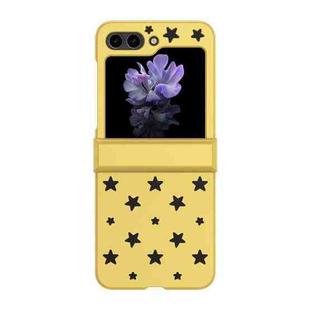 For Samsung Galaxy Z Flip5 Star Pattern PC Skin Feel Shockproof Phone Case(Lemon Yellow)