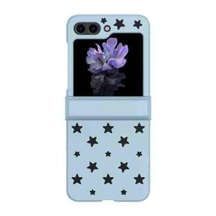 For Samsung Galaxy Z Flip5 Star Pattern PC Skin Feel Shockproof Phone Case(Sky Blue)