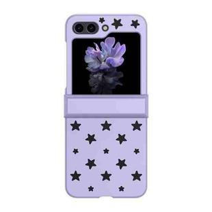 For Samsung Galaxy Z Flip5 Star Pattern PC Skin Feel Shockproof Phone Case(Purple)
