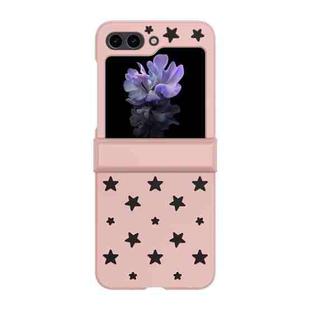 For Samsung Galaxy Z Flip5 Star Pattern PC Skin Feel Shockproof Phone Case(Pink)