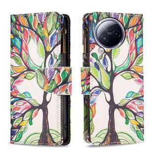 For Xiaomi Civi 3 5G Colored Drawing Pattern Zipper Leather Phone Case(Big Tree)