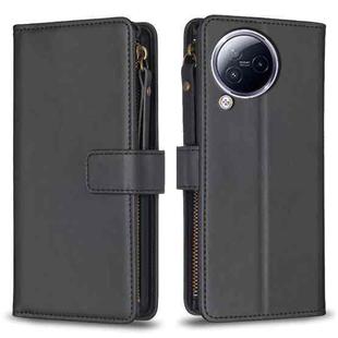 For Xiaomi Civi 3 5G 9 Card Slots Zipper Wallet Leather Flip Phone Case(Black)