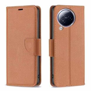 For Xiaomi Civi 3 5G Litchi Texture Pure Color Leather Phone Case(Brown)