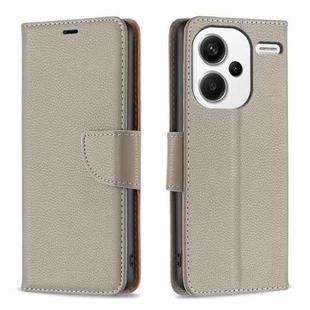 For Xiaomi Redmi Note 13 Pro+ Litchi Texture Pure Color Leather Phone Case(Grey)