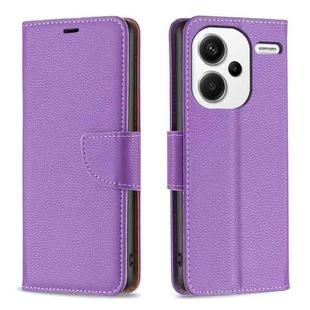 For Xiaomi Redmi Note 13 Pro+ Litchi Texture Pure Color Leather Phone Case(Purple)