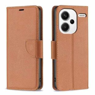 For Xiaomi Redmi Note 13 Pro+ Litchi Texture Pure Color Leather Phone Case(Brown)
