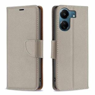 For Xiaomi Redmi 13C Litchi Texture Pure Color Leather Phone Case(Grey)