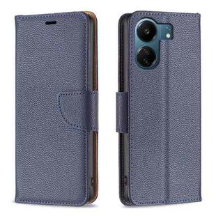 For Xiaomi Redmi 13C Litchi Texture Pure Color Leather Phone Case(Blue)