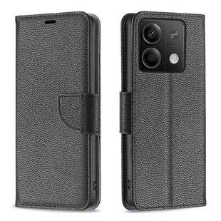 For Xiaomi Redmi Note 13 4G Global Litchi Texture Pure Color Leather Phone Case(Black)