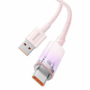 Baseus 100W USB to USB-C / Type-C Explorer Series Smart Temperature Control Fast Charging Data Cable, Length:1m(Pink)