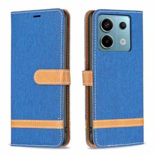 For Xiaomi Redmi Note 13 Pro Color Block Denim Texture Leather Phone Case(Royal Blue)