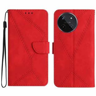 For Realme 11 4G Global Stitching Embossed Leather Phone Case(Red)