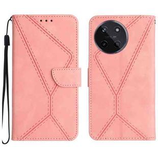 For Realme 11 4G Global Stitching Embossed Leather Phone Case(Pink)