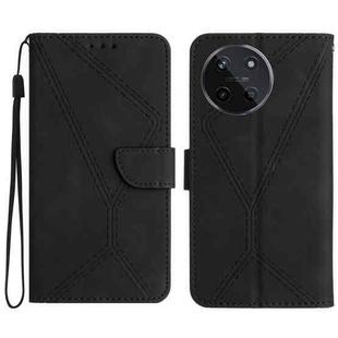 For Realme 11 4G Global Stitching Embossed Leather Phone Case(Black)