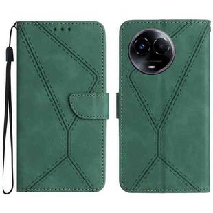 For Realme 11 5G Global Stitching Embossed Leather Phone Case(Green)