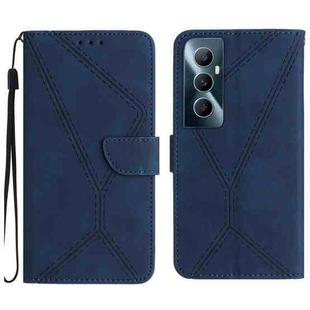 For Realme C65 4G Stitching Embossed Leather Phone Case(Blue)