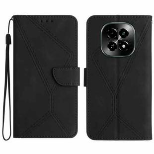 For Realme C63 5G Stitching Embossed Leather Phone Case(Black)