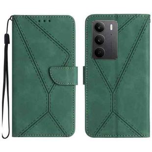 For Realme C75 4G Stitching Embossed Leather Phone Case(Green)