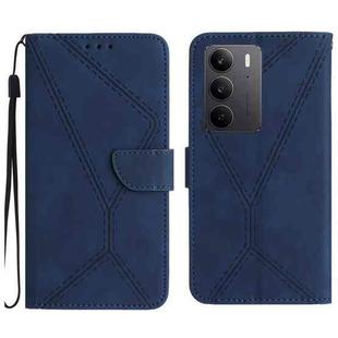 For Realme C75 4G Stitching Embossed Leather Phone Case(Blue)