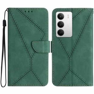 For Realme C75 5G Stitching Embossed Leather Phone Case(Green)