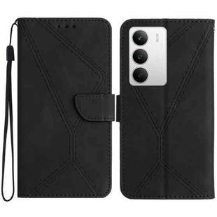 For Realme C75 5G Stitching Embossed Leather Phone Case(Black)