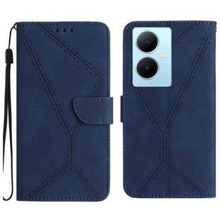 For vivo Y78+ Stitching Embossed Leather Phone Case(Blue)