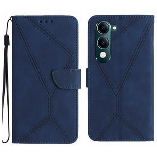 For vivo Y04 4G / Y29s 5G Stitching Embossed Leather Phone Case(Blue)
