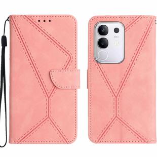 For vivo Y29 4G Global Stitching Embossed Leather Phone Case(Pink)