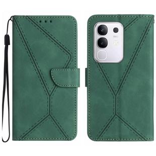 For vivo Y29 4G Global Stitching Embossed Leather Phone Case(Green)