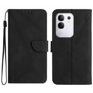 For vivo Y29 4G Global Stitching Embossed Leather Phone Case(Black)