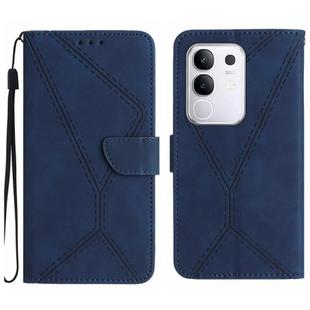 For vivo Y29 4G Global Stitching Embossed Leather Phone Case(Blue)