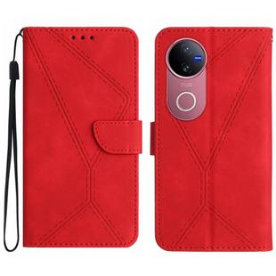 For vivo V50 5G Global Stitching Embossed Leather Phone Case(Red)