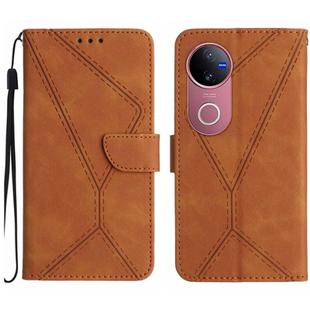 For vivo V50 5G Global Stitching Embossed Leather Phone Case(Brown)