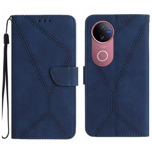 For vivo V50 5G Global Stitching Embossed Leather Phone Case(Blue)
