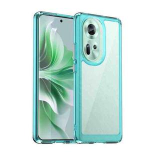 For OPPO Reno11 Global Colorful Series Acrylic Hybrid TPU Phone Case(Transparent Blue)